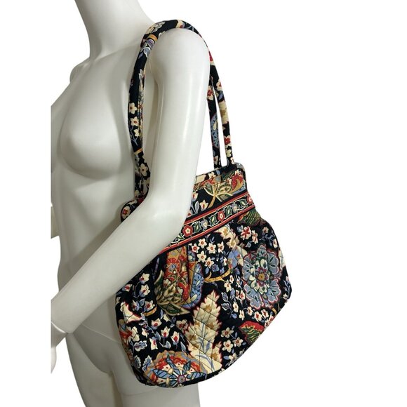 Vera Bradley Alice Versailles Shoulder Handbag Floral Quilted Kiss Clasp Paisley - Picture 13 of 16